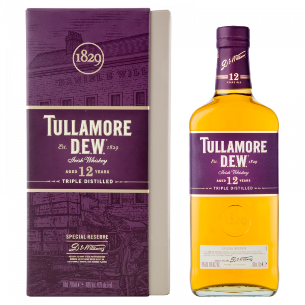 TULLAMORE D.E.W Whisky irlandais 40% dont 1 verre 70cl pas cher 