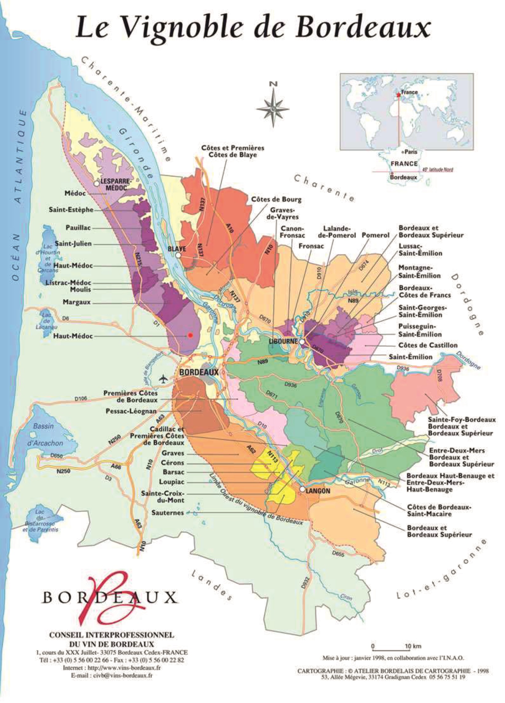 Bordeaux - mapa